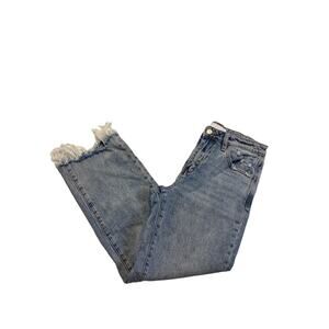 Vervet Blue Venerate High Rise Cropped Dad Jeans Womens 26 Stretchy Relaxed Fit